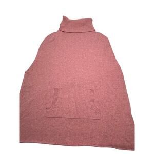 Lily McNeal cashmere sleeveless turtleneck capelet pink kangaroo pocket y2k